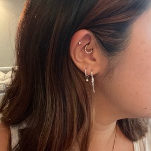 Maria Tash Cubic Zirconia Horizontal Eternity Hoop Earring